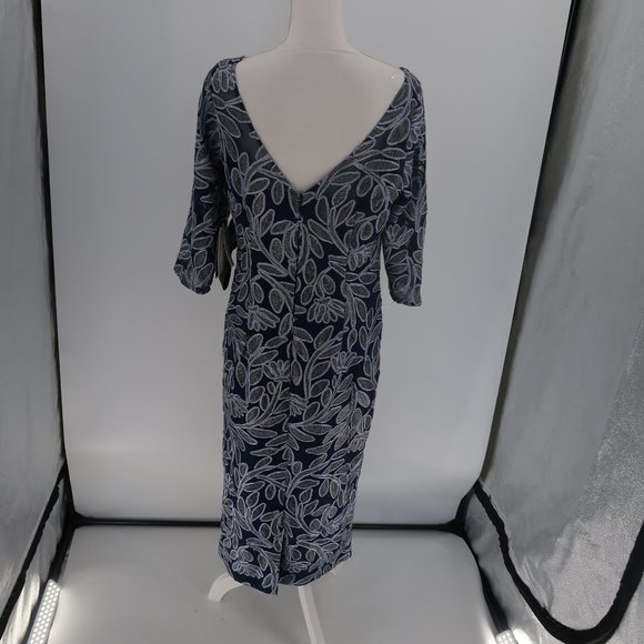JS Collections Embroidered Elbow Sleeve Cocktail Dress 10 NWT - Picture 10 of 12